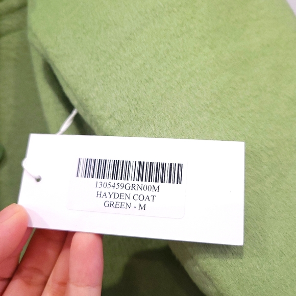 Reformation Sustainable Hayden Green Double Breasted Long Wool Coat - Picture 10 of 16